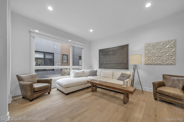 2037 11th St Unit 3, Detroit, MI 48216 - living area with wood finished floors and recessed lighting