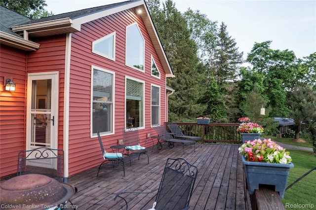 2223 Hidden Valley Rd, Howell, MI 48843 - wooden terrace featuring outdoor dining space