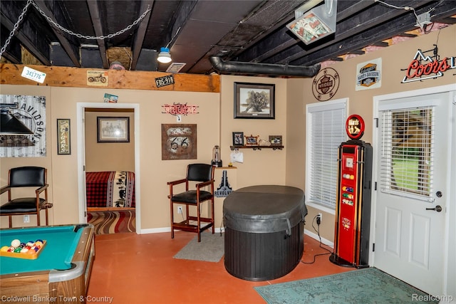 2223 Hidden Valley Rd, Howell, MI 48843 - recreation room with billiards and finished concrete flooring