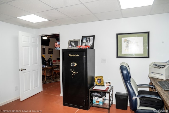 2223 Hidden Valley Rd, Howell, MI 48843 - office with a paneled ceiling
