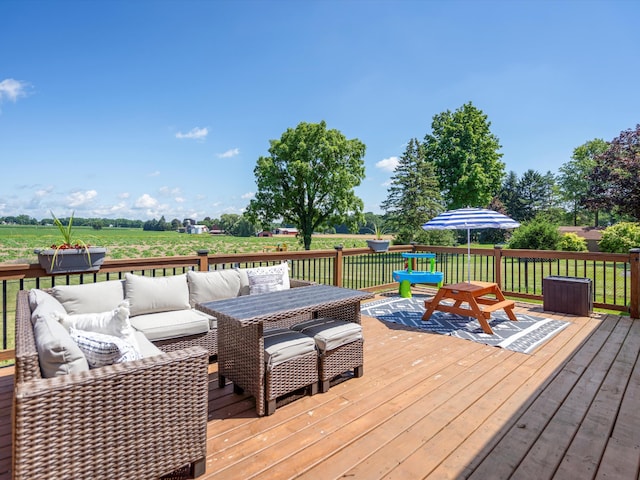 1140 Wing Dr, Ann Arbor, MI 48103 - deck featuring outdoor lounge area and outdoor dining area