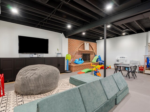 1140 Wing Dr, Ann Arbor, MI 48103 - living area with a fireplace