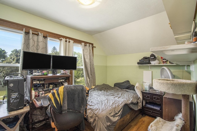 2136 Amherst Ave, Kalamazoo, MI 49008 - bedroom with wood finished floors and vaulted ceiling