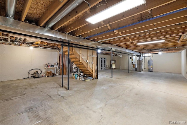 15924 Myrtle Dr, Macomb, MI 48042 - unfinished basement with stairway and water heater