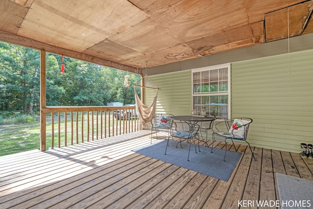3231 E Baker Rd, Hesperia, MI 49421 - deck featuring outdoor dining space