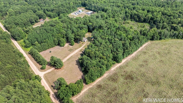 3231 E Baker Rd, Hesperia, MI 49421 - aerial overview of property's location featuring a heavily wooded area