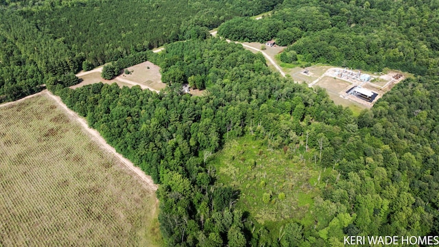 3231 E Baker Rd, Hesperia, MI 49421 - aerial view of property and surrounding area featuring a heavily wooded area