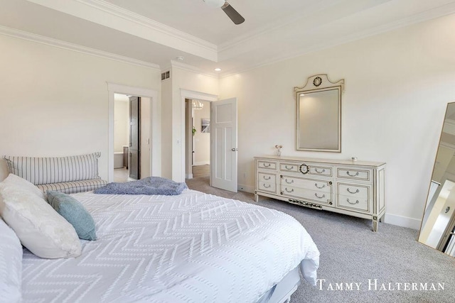6129 W Bay Ct, Hudsonville, MI 49426 - carpeted bedroom featuring ornamental molding and a ceiling fan