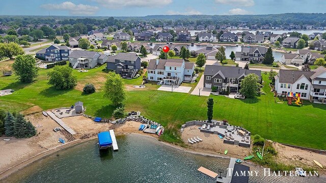 6129 W Bay Ct, Hudsonville, MI 49426 - aerial view of residential area featuring a nearby body of water