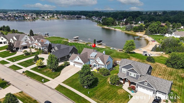 6129 W Bay Ct, Hudsonville, MI 49426 - aerial view of residential area with a large body of water