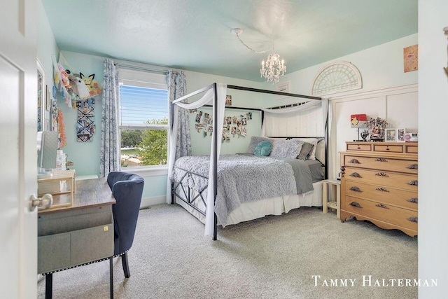 6129 W Bay Ct, Hudsonville, MI 49426 - bedroom featuring a chandelier and carpet flooring