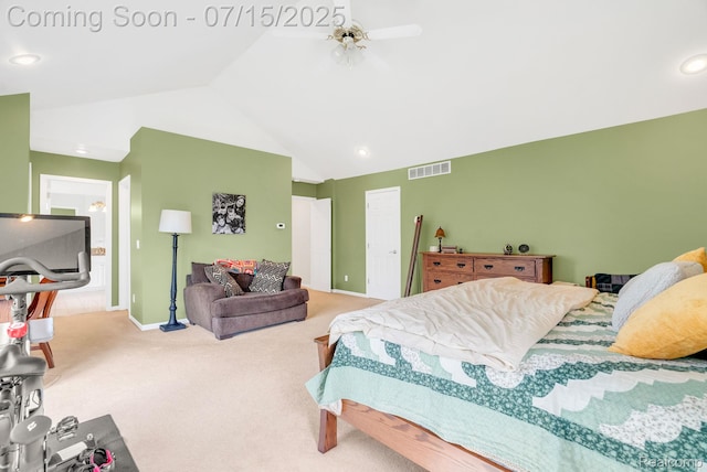 11656 Kings Colony, Grand Blanc, MI 48439 - bedroom featuring carpet flooring, vaulted ceiling, and recessed lighting