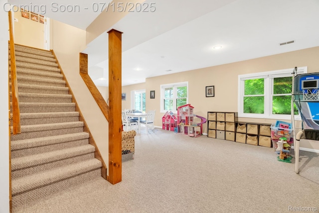 11656 Kings Colony, Grand Blanc, MI 48439 - game room with carpet and recessed lighting