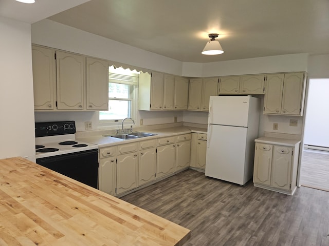 3521 Henderson Rd, Spring Arbor, MI 49283 - kitchen featuring white appliances and wood finished floors