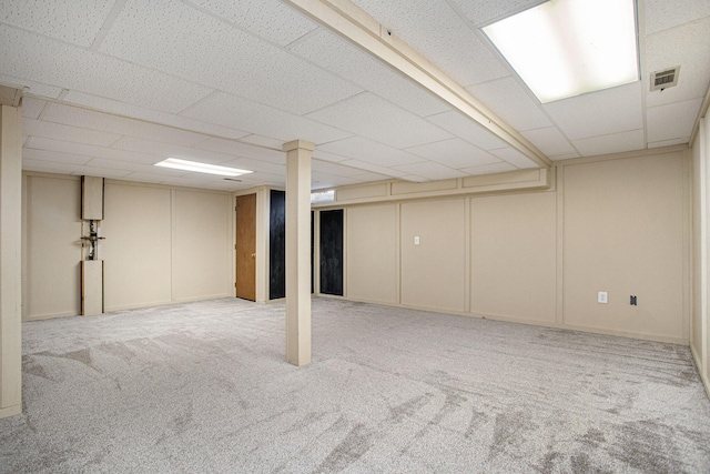 275 W State St, Coldwater, MI 49036 - finished below grade area featuring a paneled ceiling and carpet