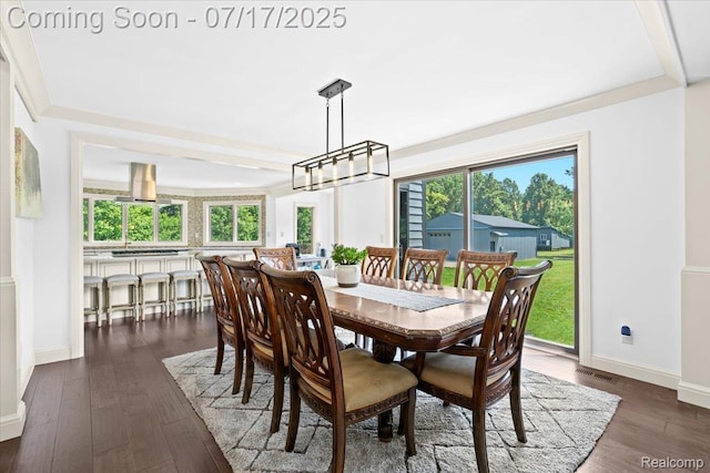 61353 W 8 Mile Rd, South Lyon, MI 48178 - dining area with dark wood-type flooring