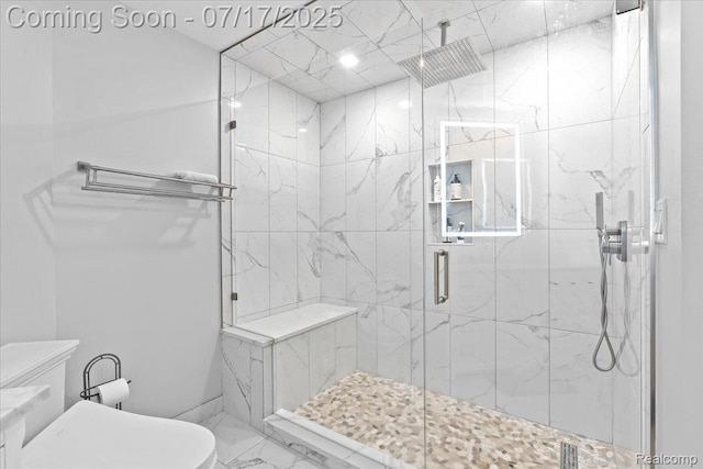 61353 W 8 Mile Rd, South Lyon, MI 48178 - bathroom with marble finish floors and a marble finish shower
