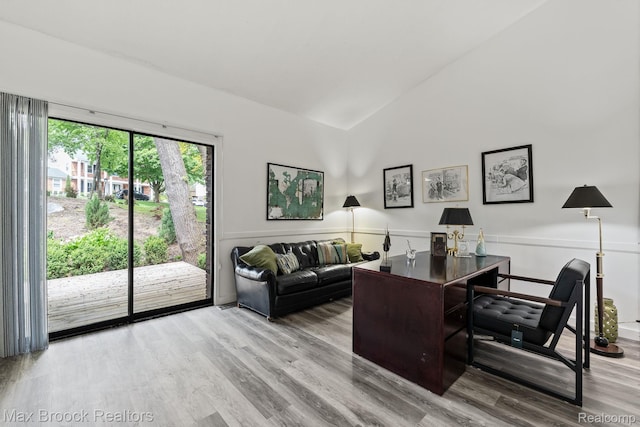 4355 Middleton Dr, Bloomfield Hills, MI 48302 - home office with wood finished floors and high vaulted ceiling