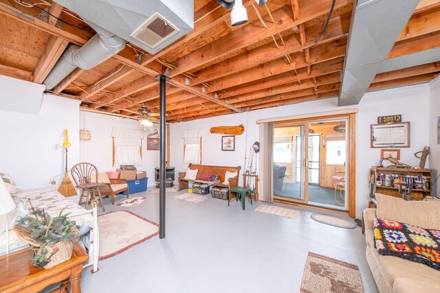 3110 13 Mile Rd, Remus, MI 49340 - below grade area featuring ceiling fan