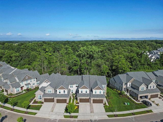 3064 N Spurway Dr, Ann Arbor, MI 48105 - aerial perspective of suburban area with a heavily wooded area