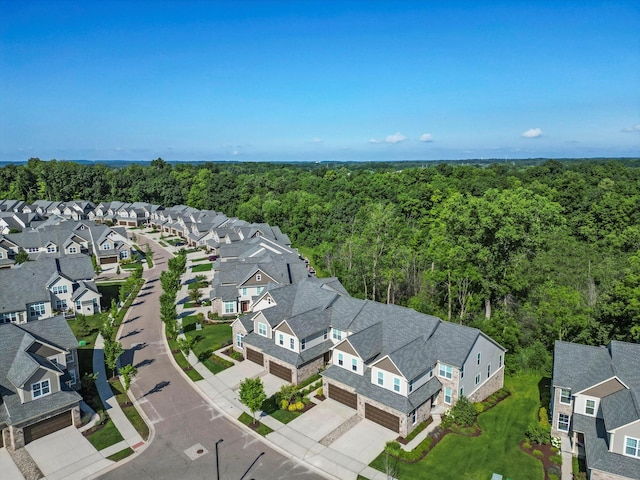 3064 N Spurway Dr, Ann Arbor, MI 48105 - aerial perspective of suburban area featuring a forest