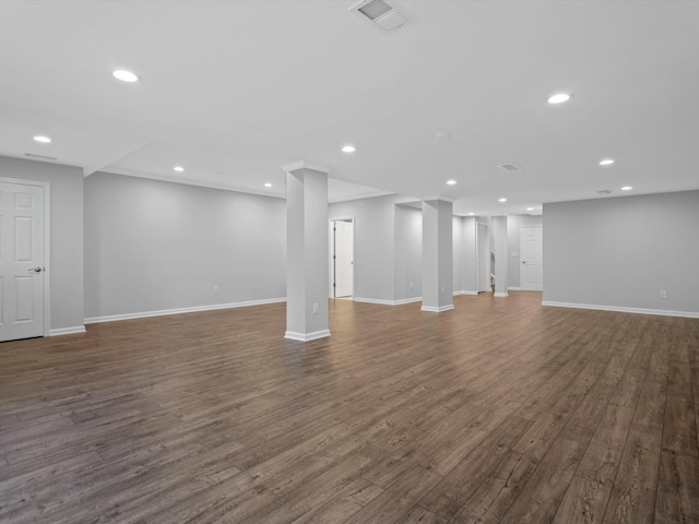 3064 N Spurway Dr, Ann Arbor, MI 48105 - basement featuring recessed lighting and dark wood-style floors