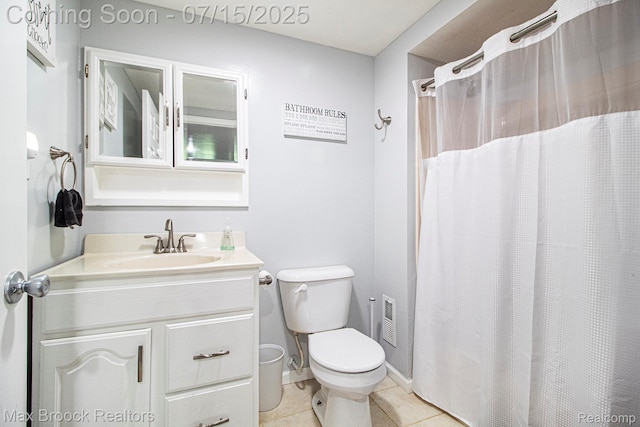 761 Stoney Dr, South Lyon, MI 48178 - bathroom with vanity, tile patterned floors, and a shower with curtain