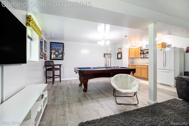 761 Stoney Dr, South Lyon, MI 48178 - rec room with pool table and light wood-style floors