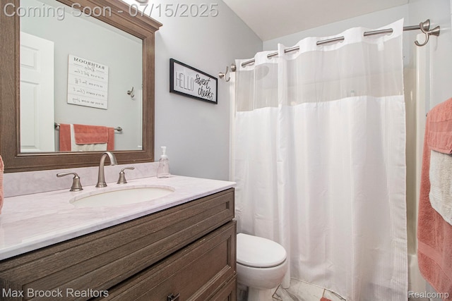 761 Stoney Dr, South Lyon, MI 48178 - bathroom featuring vanity and a shower with shower curtain