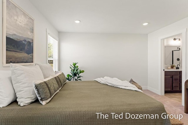 3171 Timberpine Ave, Holland, MI 49424 - bedroom featuring light carpet, recessed lighting, and ensuite bathroom