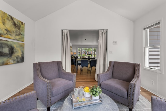 1618 Birmingham Blvd, Birmingham, MI 48009 - living area featuring wood finished floors and lofted ceiling