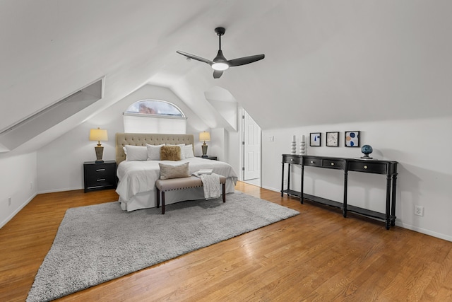 1618 Birmingham Blvd, Birmingham, MI 48009 - bedroom featuring vaulted ceiling, wood finished floors, and ceiling fan