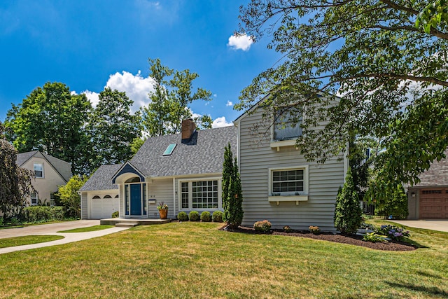 1618 Birmingham Blvd, Birmingham, MI 48009 - traditional-style house with driveway, a front lawn, a garage, and a chimney
