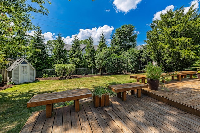 1618 Birmingham Blvd, Birmingham, MI 48009 - wooden deck featuring a storage shed and a fenced backyard