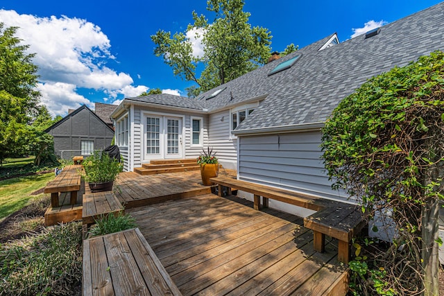 1618 Birmingham Blvd, Birmingham, MI 48009 - wooden terrace with french doors