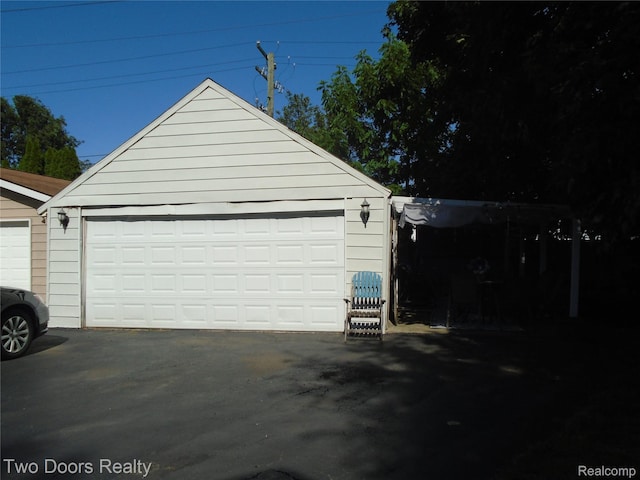 view of garage