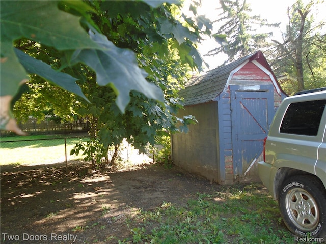 view of shed