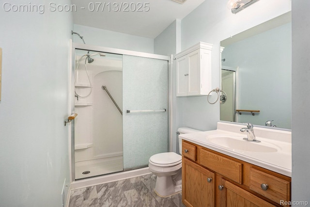 7031 Iris Ct Unit 3, Grand Blanc, MI 48439 - full bath featuring a stall shower, vanity, and marble finish floors
