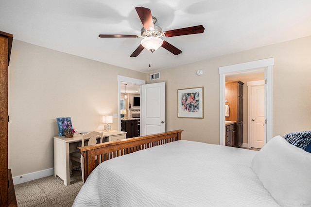 330 Rachaels Way, Spring Lake, MI 49456 - bedroom with carpet flooring, ceiling fan, and ensuite bath