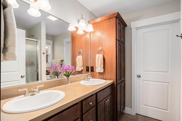 330 Rachaels Way, Spring Lake, MI 49456 - full bathroom with a stall shower, double vanity, and tile patterned floors