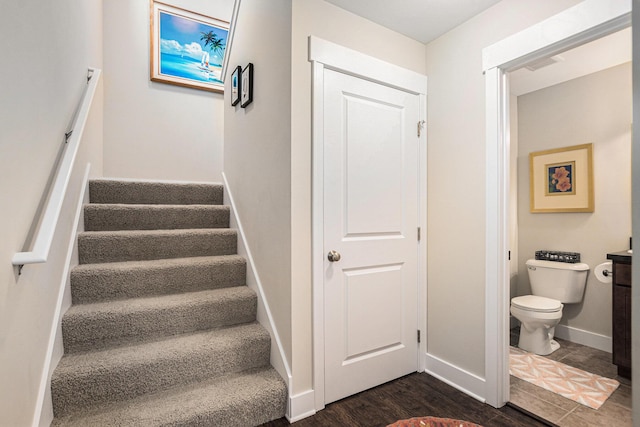 330 Rachaels Way, Spring Lake, MI 49456 - staircase with baseboards and wood finished floors