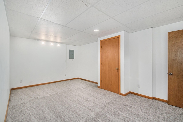 8728 Cottonwood Dr, Jenison, MI 49428 - carpeted spare room featuring a drop ceiling, electric panel, and recessed lighting