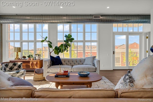 2051 Villa Rd Unit 302, Birmingham, MI 48009 - living area featuring wood finished floors and recessed lighting