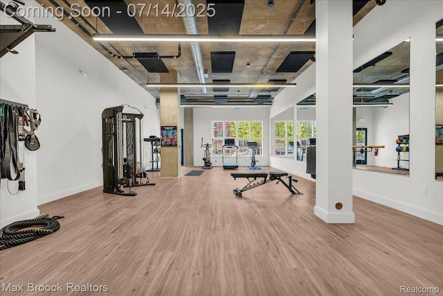 2051 Villa Rd Unit 302, Birmingham, MI 48009 - workout area featuring wood finished floors and baseboards