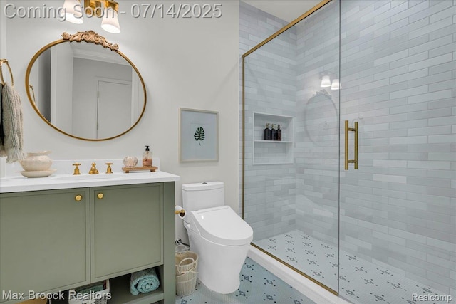 2051 Villa Rd Unit 302, Birmingham, MI 48009 - bathroom with vanity and a stall shower