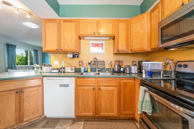 471 Dupont Ave, Ypsilanti, MI 48197 - kitchen with appliances with stainless steel finishes and a sink