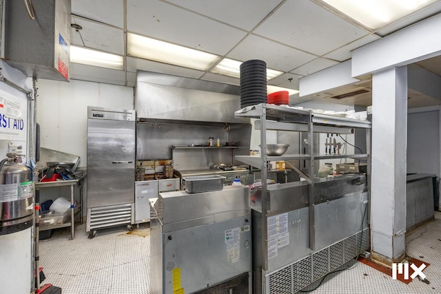 139 Pearl St NW, Grand Rapids, MI 49503 - kitchen featuring a drop ceiling and high quality fridge