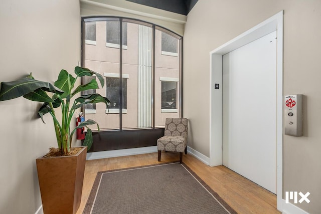 139 Pearl St NW, Grand Rapids, MI 49503 - corridor with wood finished floors and elevator