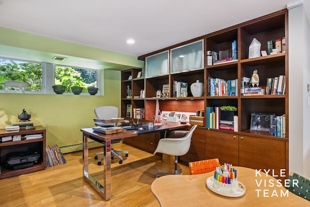 130 Robinwood Ave SE, Grand Rapids, MI 49506 - office area with wood finished floors and a baseboard radiator