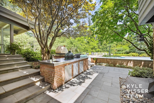 130 Robinwood Ave SE, Grand Rapids, MI 49506 - view of patio featuring area for grilling, a swimming pool, and view of scattered trees